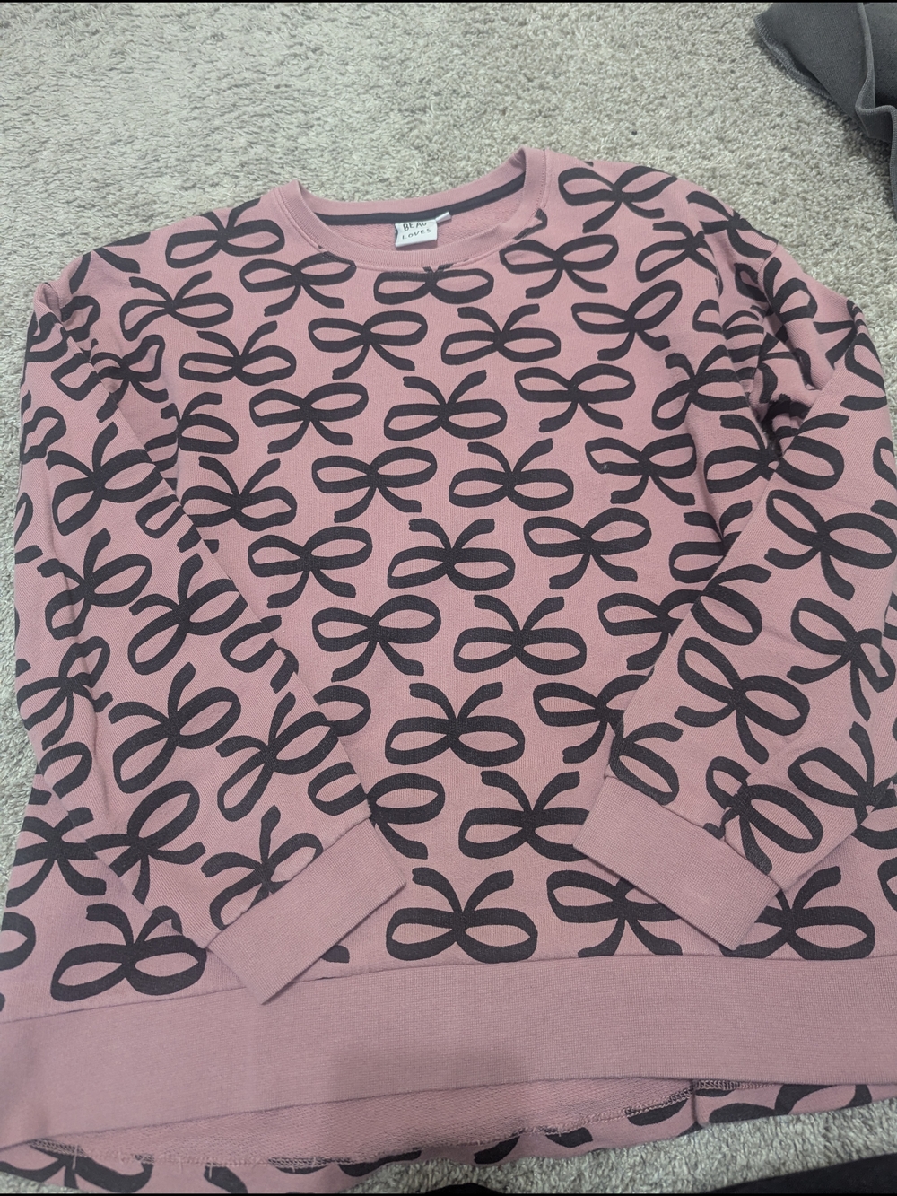 Beau Loves Pink Bow-Print Sweatshirt